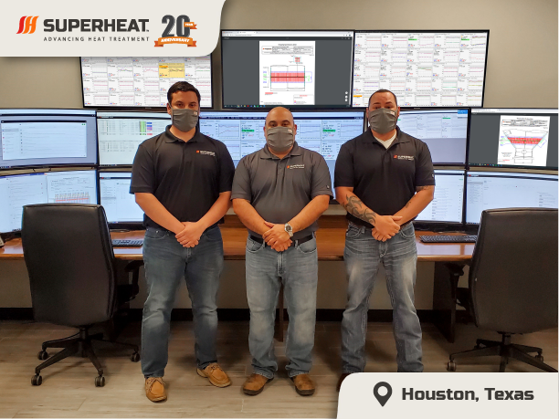 Superheat employees in the Houston SmartCenter wearing masks